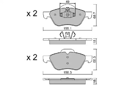 Комплект тормозных колодок BPRE-1016 AISIN